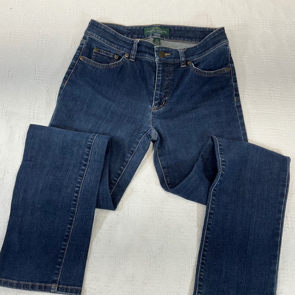 Lauren‎ Ralph Lauren LRL Straight Leg Jeans Dark Wash Blue Womens 2 Stretch